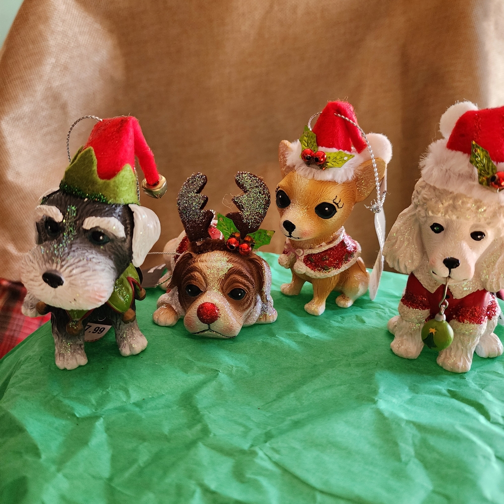 Celebrate It Festive Dog Ornaments Set - Red, Green, White
